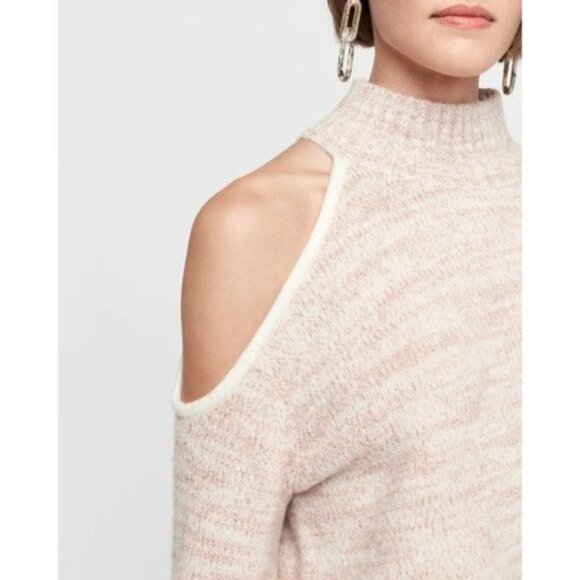 Express Metallic One Shoulder Cut Out Sweater S - Picture 2 of 3